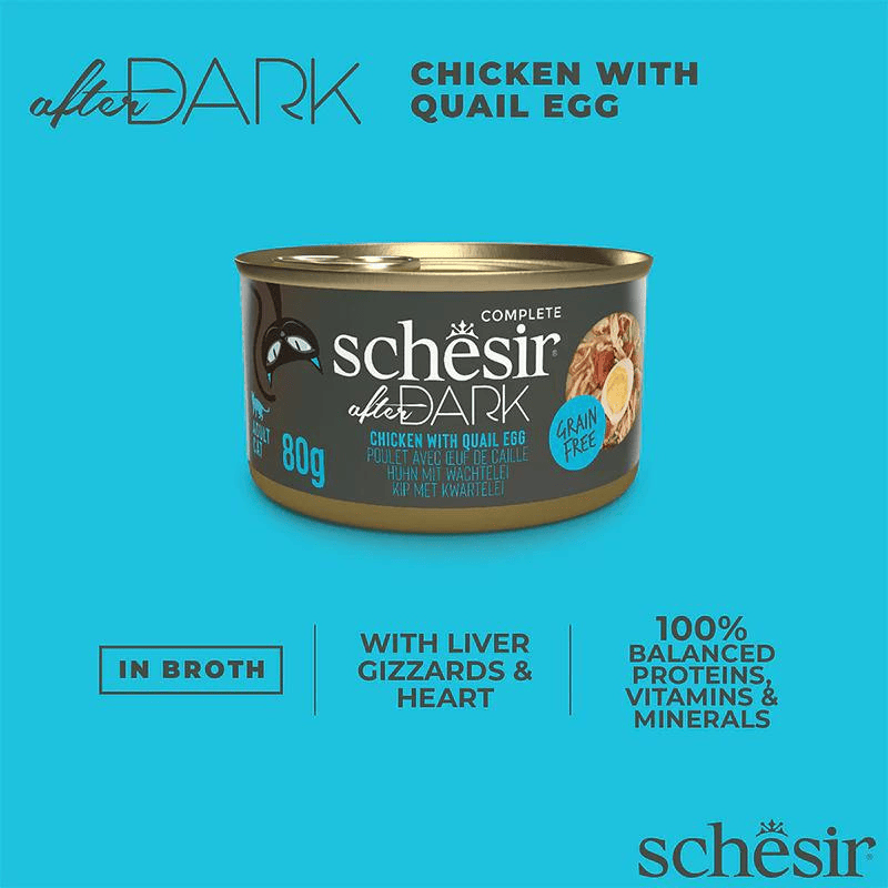 Schesir After Dark Cat Wholefood Chicken and Quail Egg, 80g
