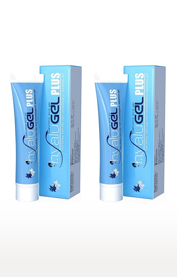 Hyalugel Plus Hyaluronic Acid Gel (Paraben Free) - Moisturizer and Conditioner for the oily and acne prone skin : Pack of 2