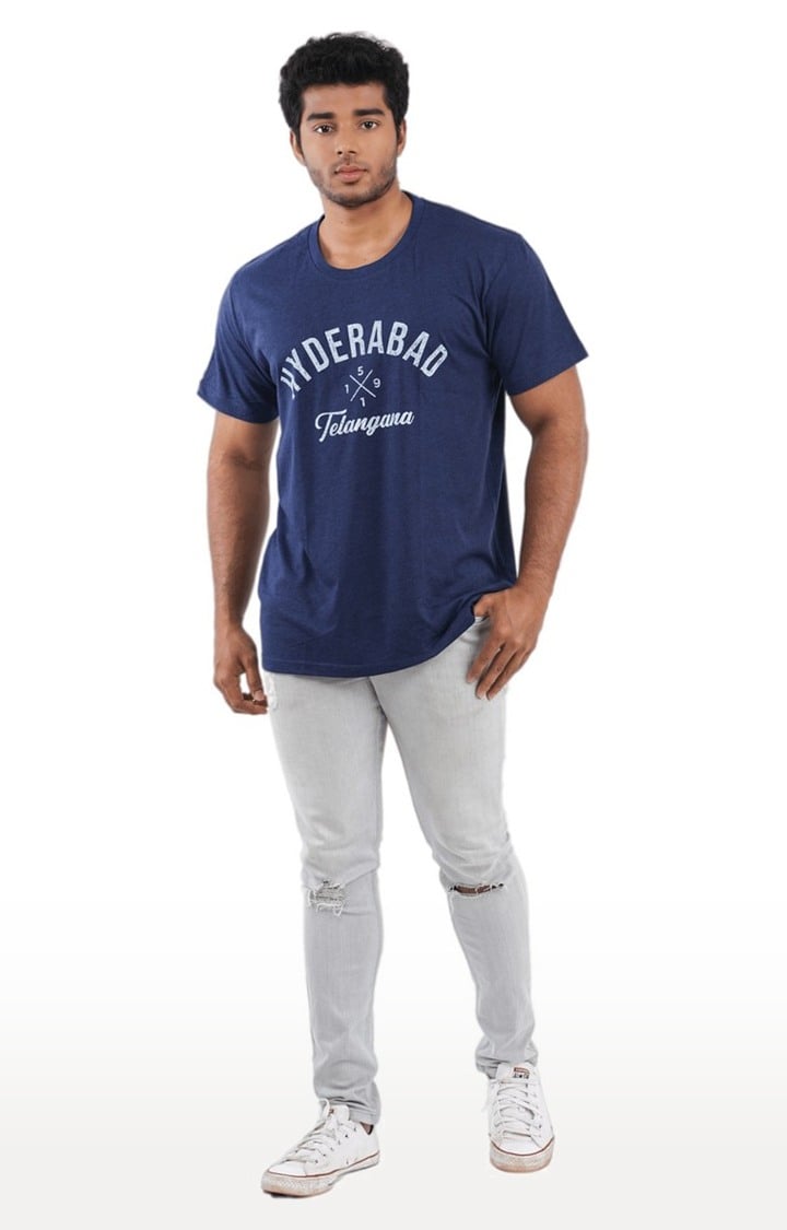 Unisex Hyderabad 1591 Telengana Tri-Blend T-Shirt in Navy