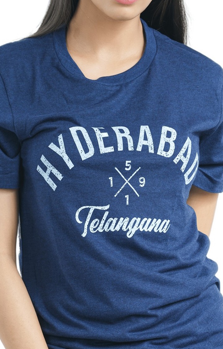 Unisex Hyderabad 1591 Telengana Tri-Blend T-Shirt in Navy