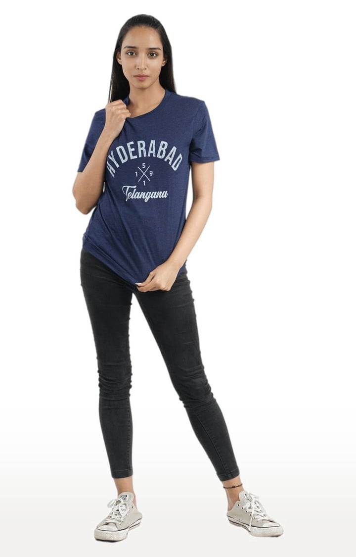 Unisex Hyderabad 1591 Telengana Tri-Blend T-Shirt in Navy