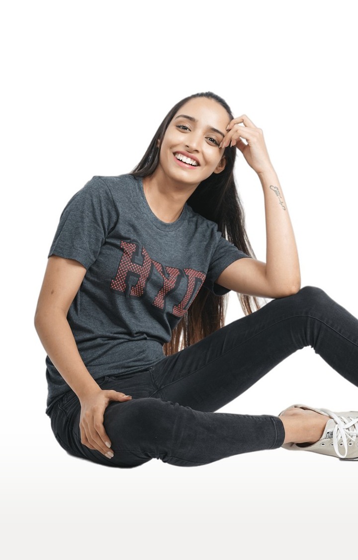 Unisex HYD Dotted Tri-Blend T-Shirt in Charcoal