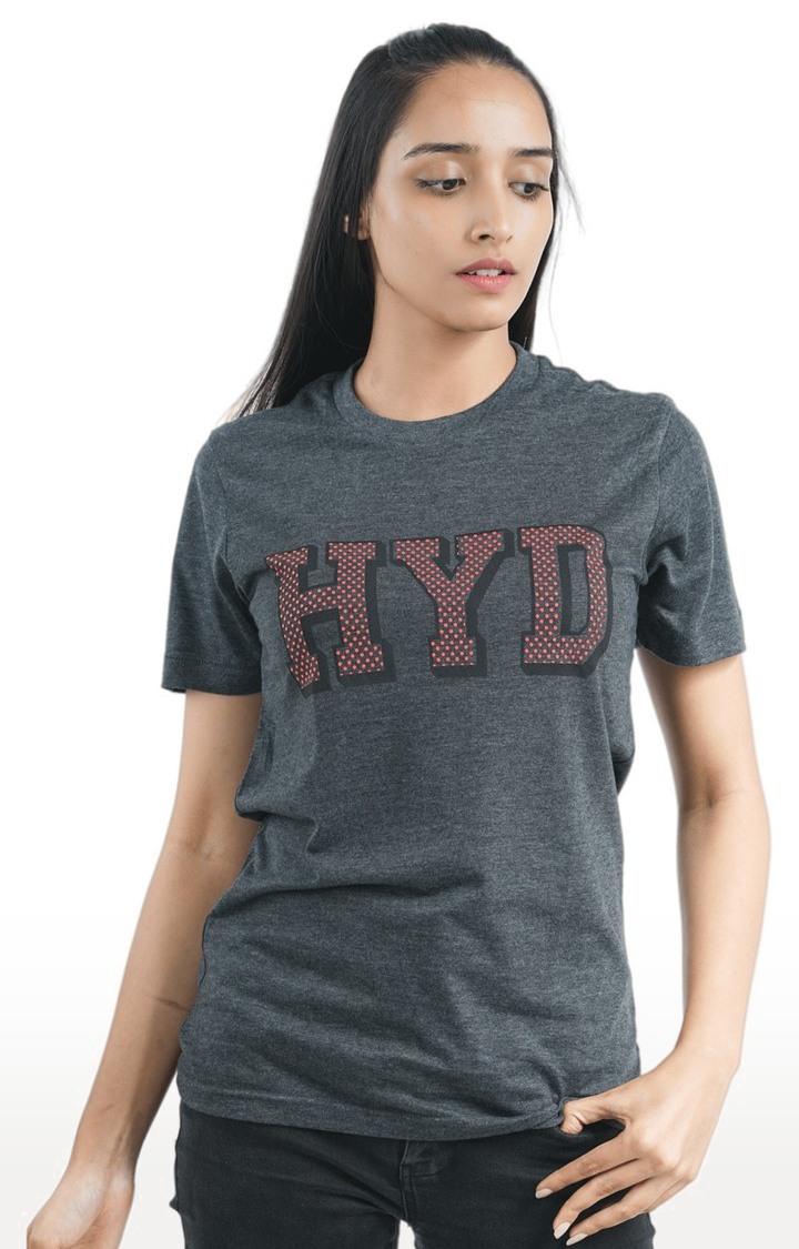 Unisex HYD Dotted Tri-Blend T-Shirt in Charcoal