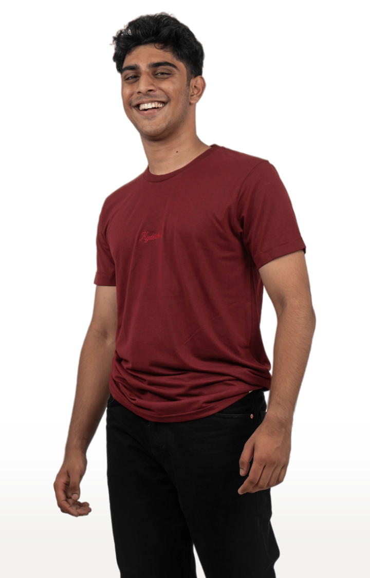 Unisex HYDERABAD Embroidered Tri-Blend T-Shirt in Wine