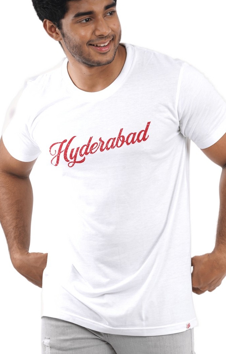 Unisex Hyderabad Logo Tri-Blend T-Shirt in White