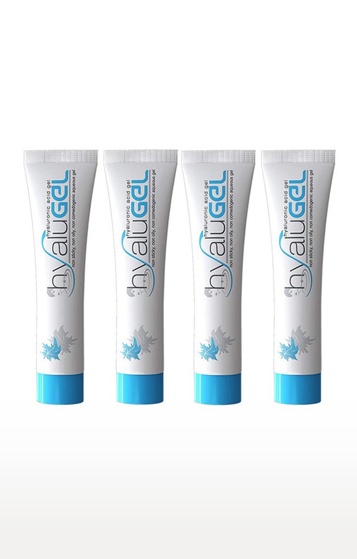 Hyalugel Hyaluronic Acid Gel (Paraben Free) - Moisturizer and Conditioner for the oily and acne prone skin : Pack of 4