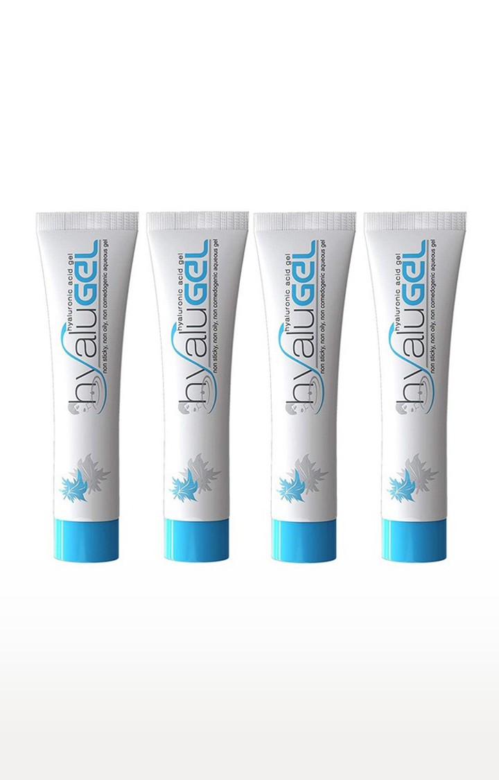 Hyalugel Hyaluronic Acid Gel (Paraben Free) - Moisturizer and Conditioner for the oily and acne prone skin : Pack of 4
