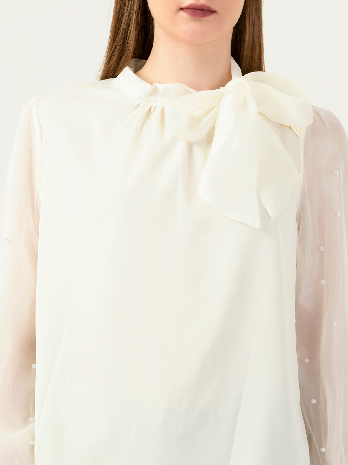 Albion Women Smart Premium Cream Blouson Top