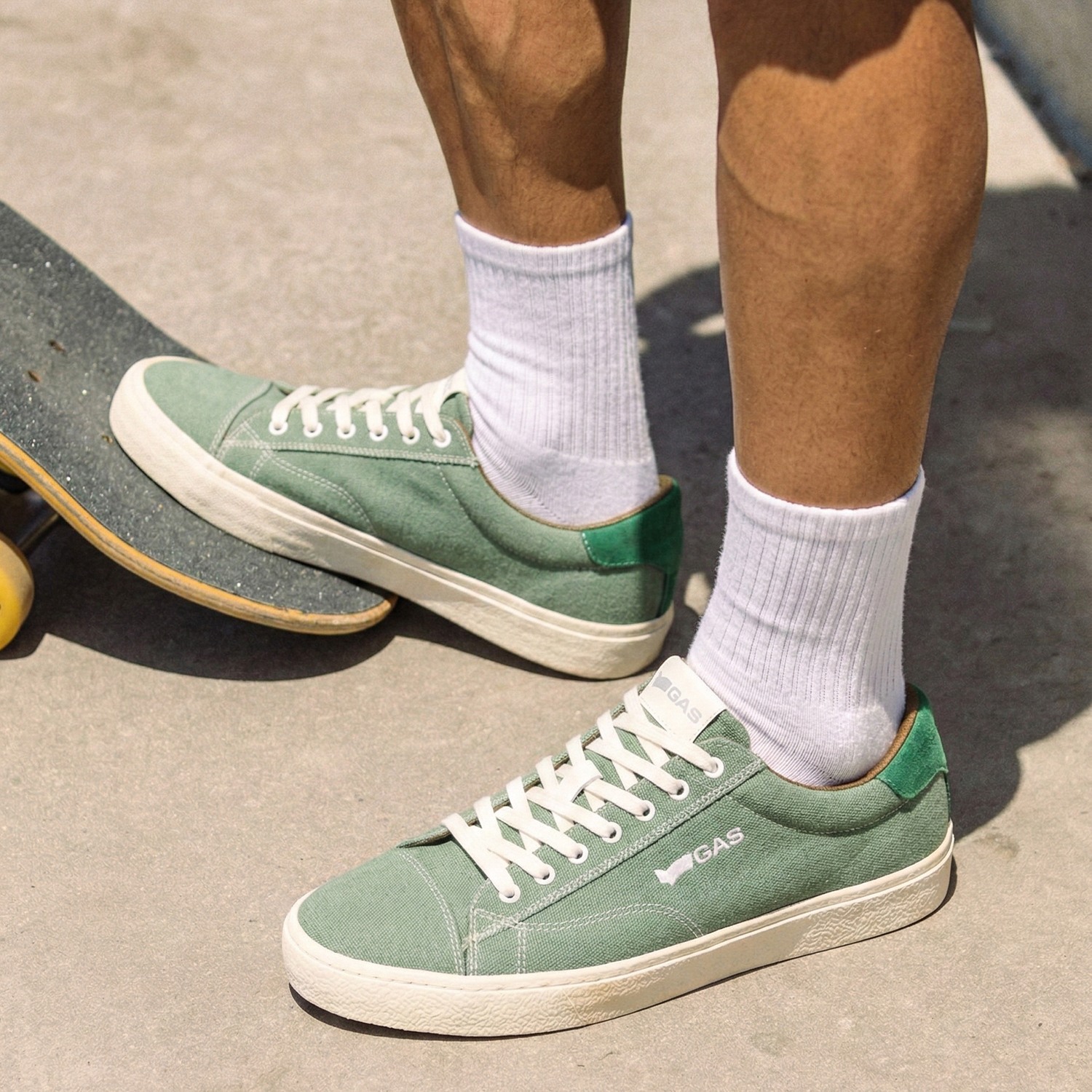GAS | GAS Men Alpha-77 Green Sneakers|1