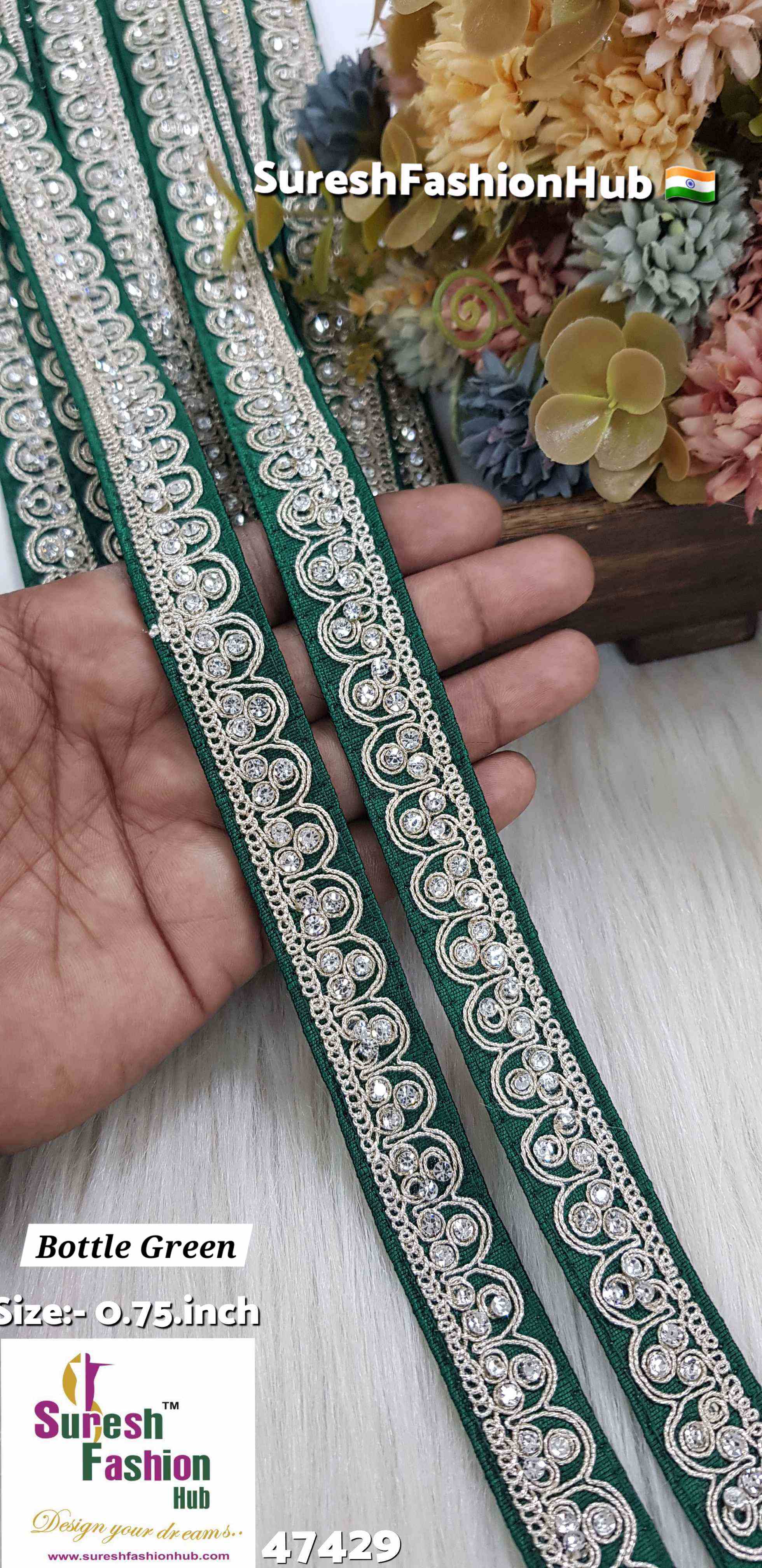 Bottle Green Diamond Dori Lace