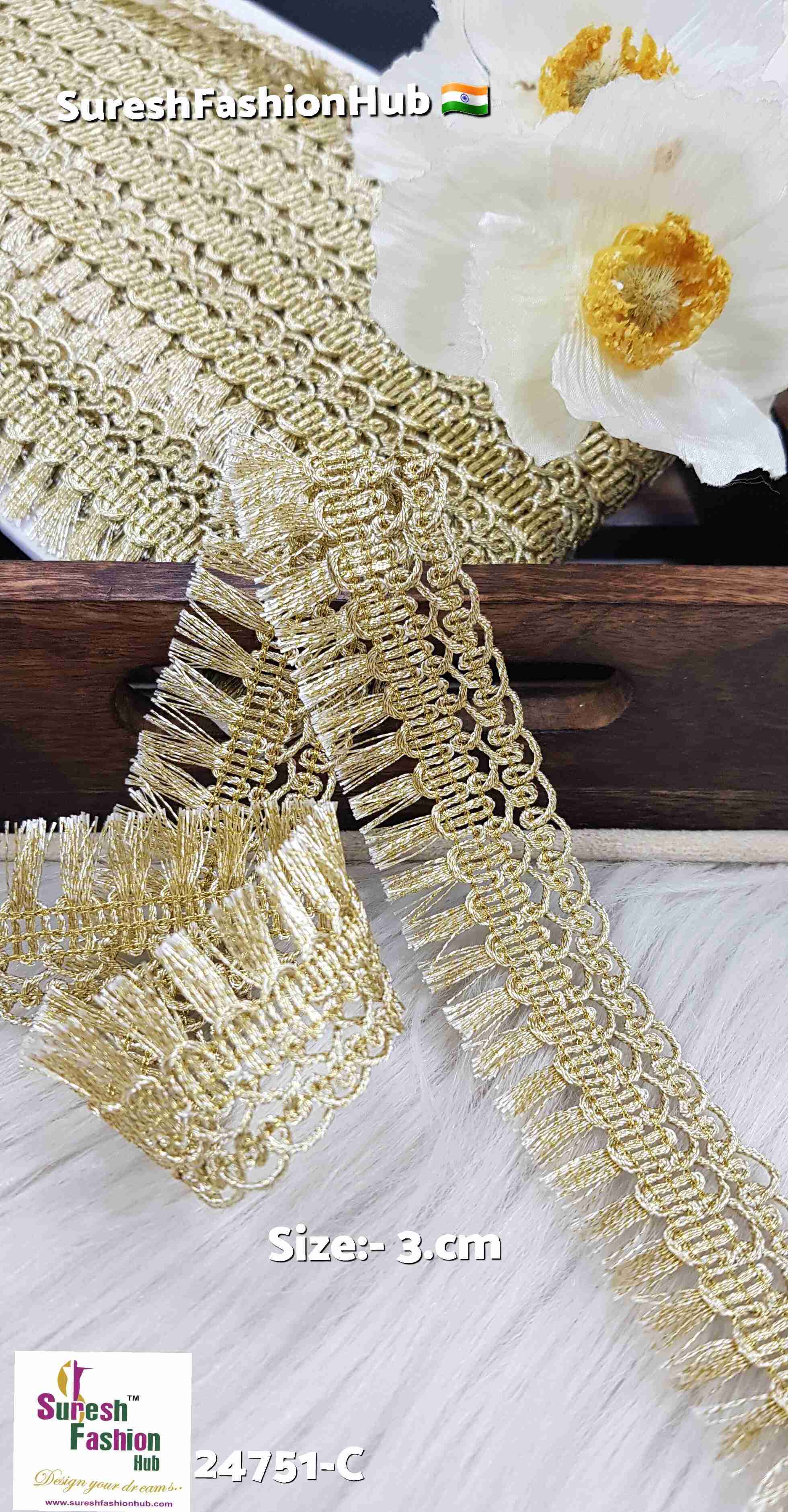 Golden Tassel Jhalar Lace