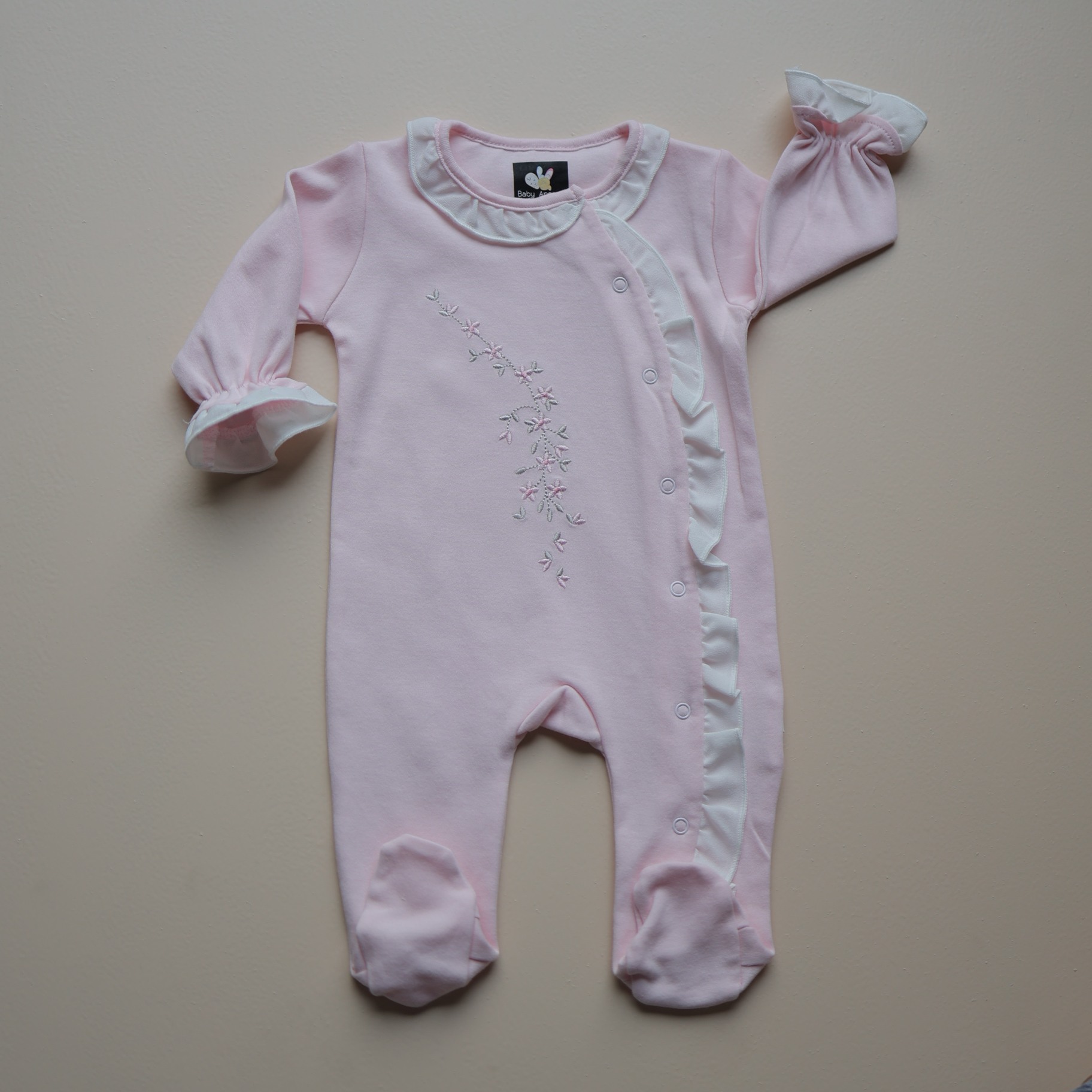Pink Meadow Baby Romper