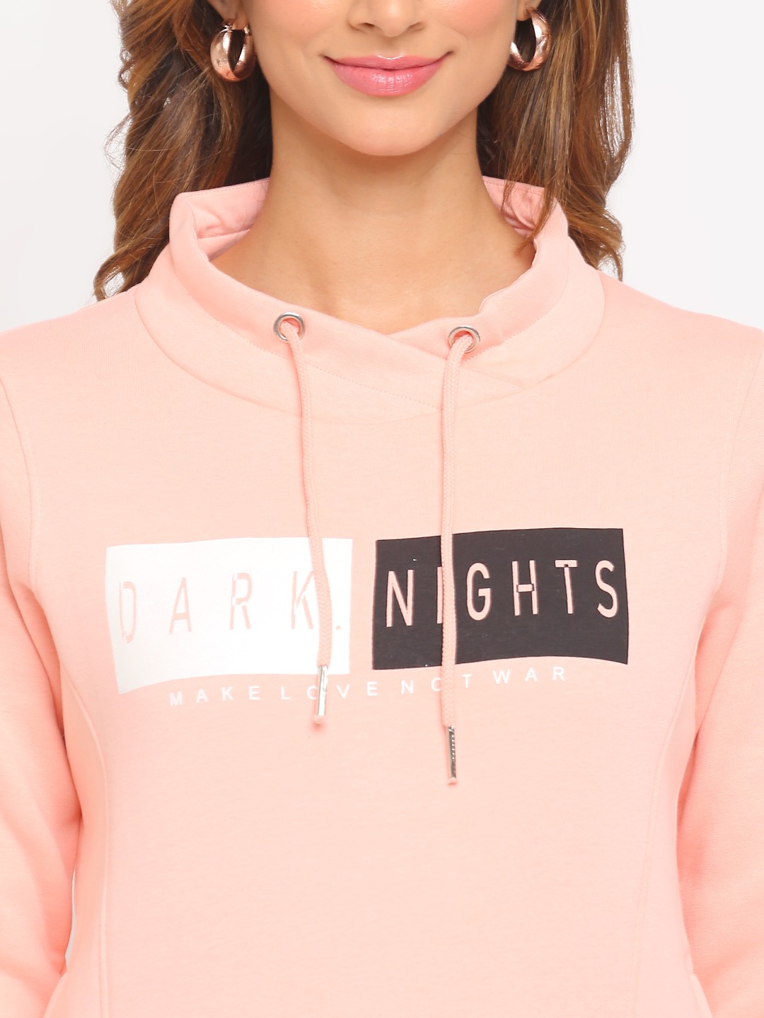 HER GRACE PEACH  PRINTED COTTON FLEECE SWEATSHIRT