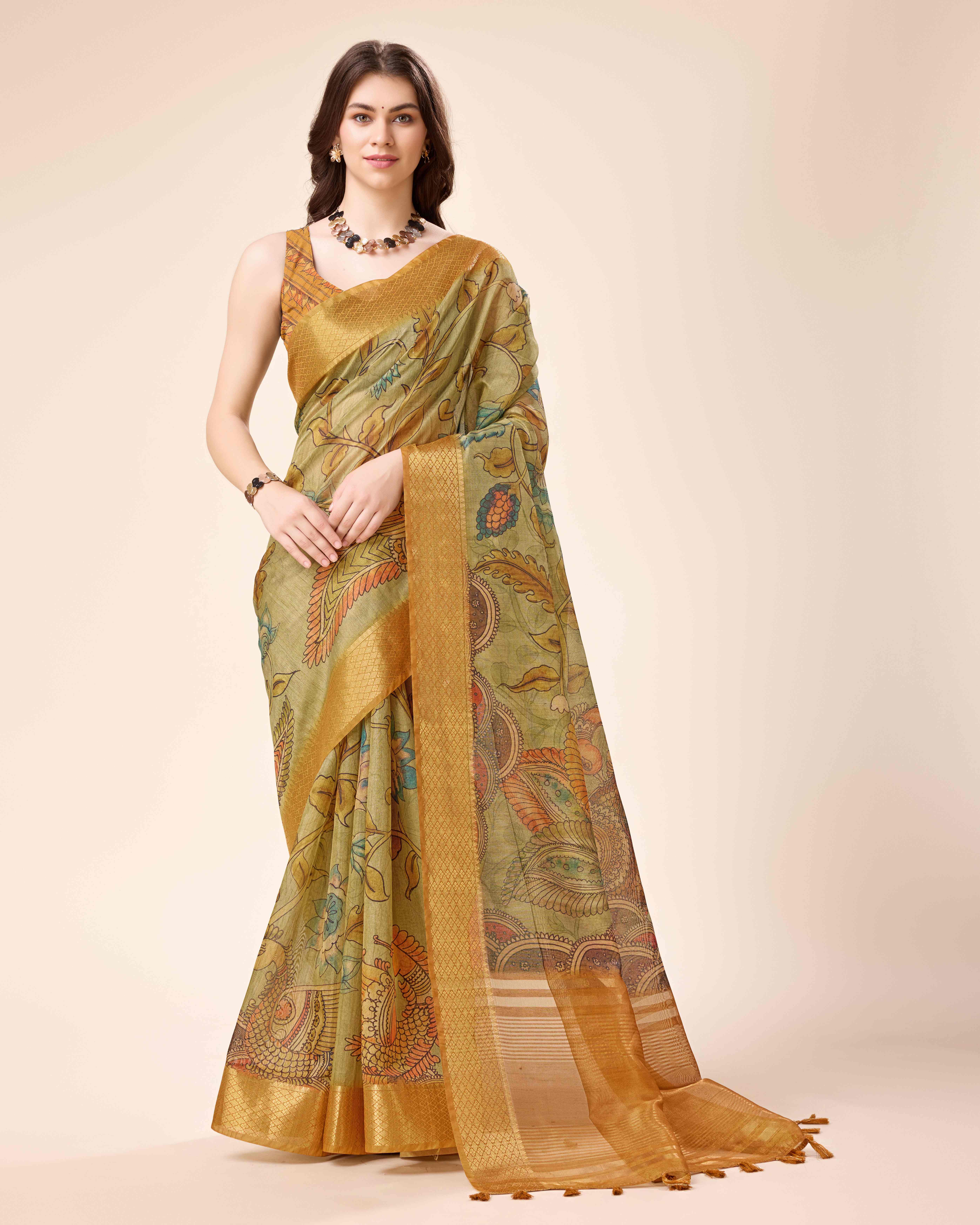 Tasarika Women Silk Mehendi Color Saree Harita_Mehendi
