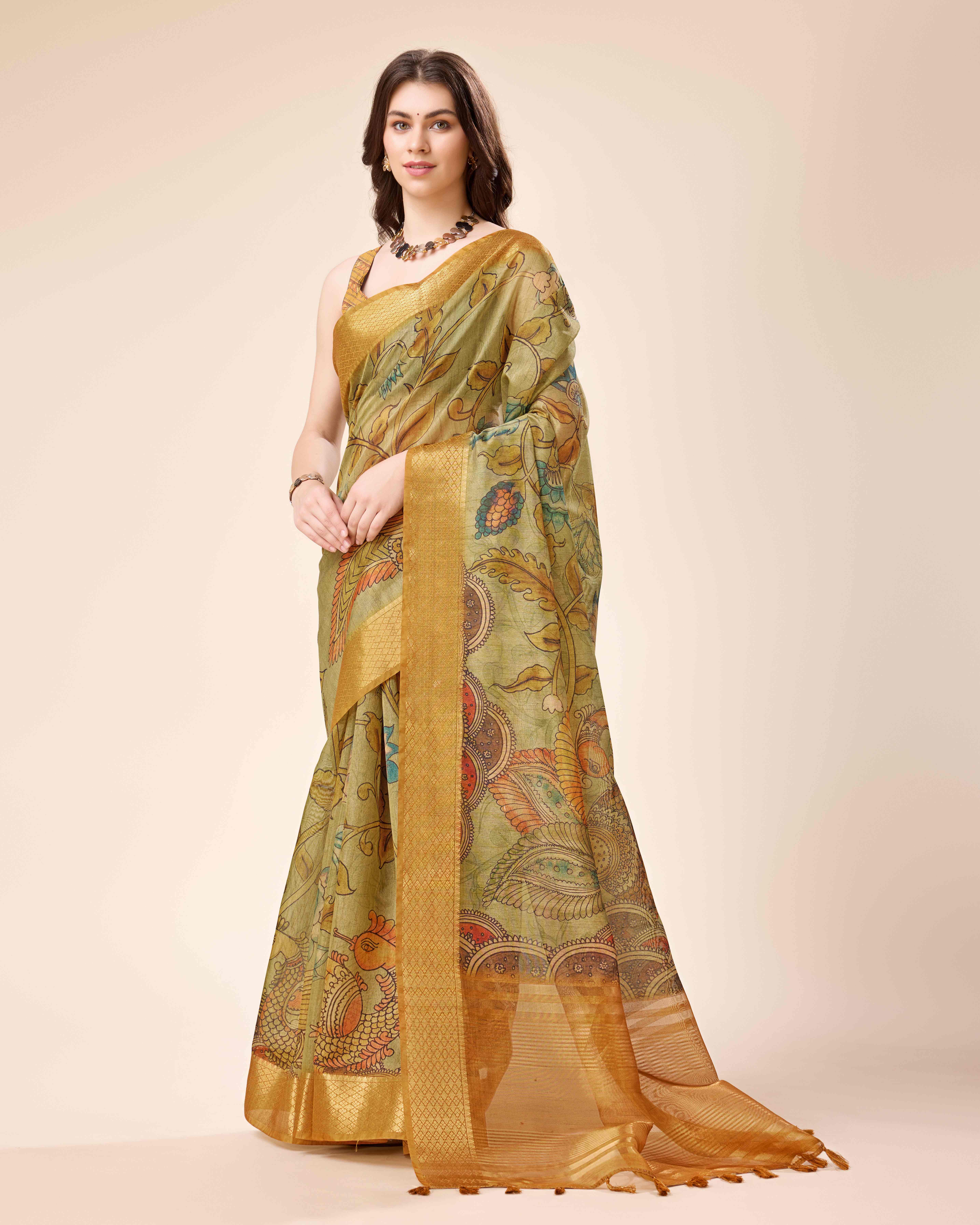 Tasarika Women Silk Mehendi Color Saree Harita_Mehendi