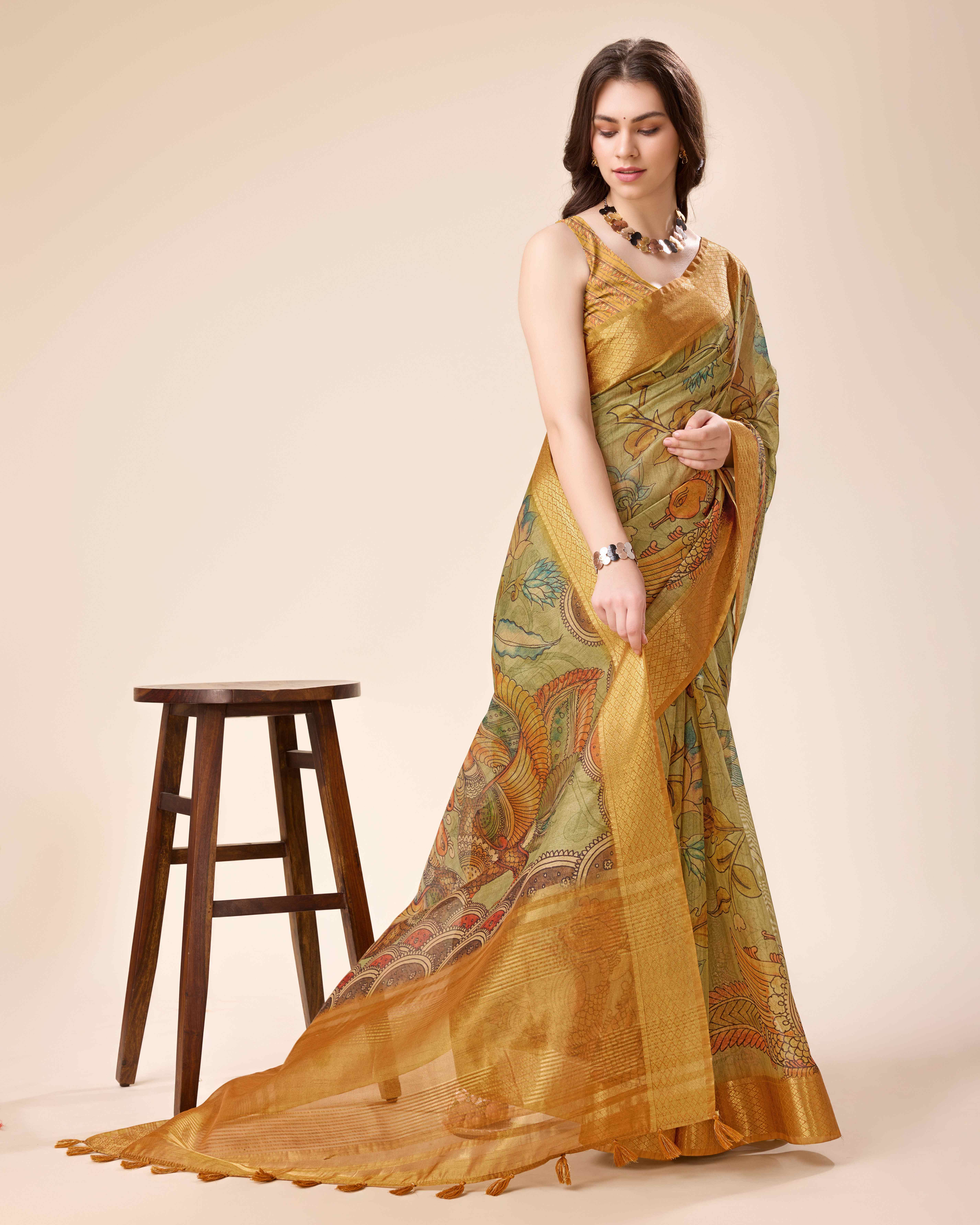 Tasarika Women Silk Mehendi Color Saree Harita_Mehendi