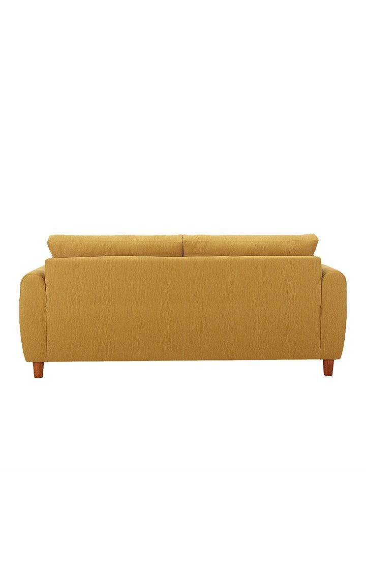 neudot Scott Sofa for Living Room |3 Persons Sofa|Premium Fabric with Cushioned Armrest | Solid Wood Frame|3 Seater in Husky Yellow Color
