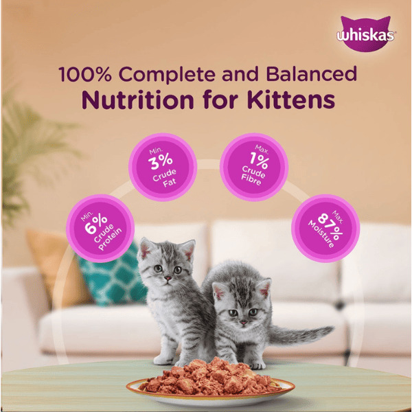 Whiskas Kitten Chicken with Salmon in Jelly (2-12 months) - 80 gm
