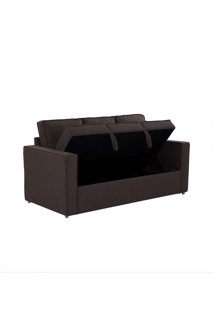 neudot Saya Dual Color Storage Sofa for Living Room |3 Persons Sofa|Premium Fabric with Cushioned Armrest | Solid Wood Frame|3 Seater in Saya Earth Brown Color