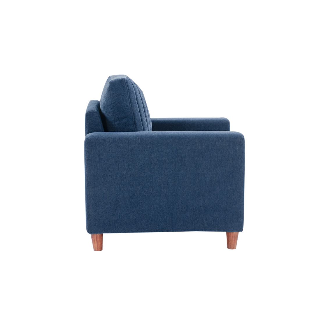 neudot Roman Sofa for Living Room |1 Person Sofa|Premium Fabric with Cushioned Armrest | Solid Wood Frame|1 Seater in Dusky Blue Color