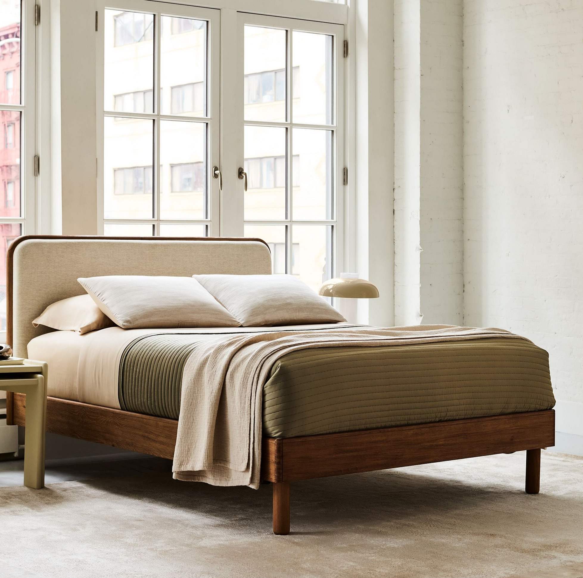 Miles Wood & Upholstered Bed