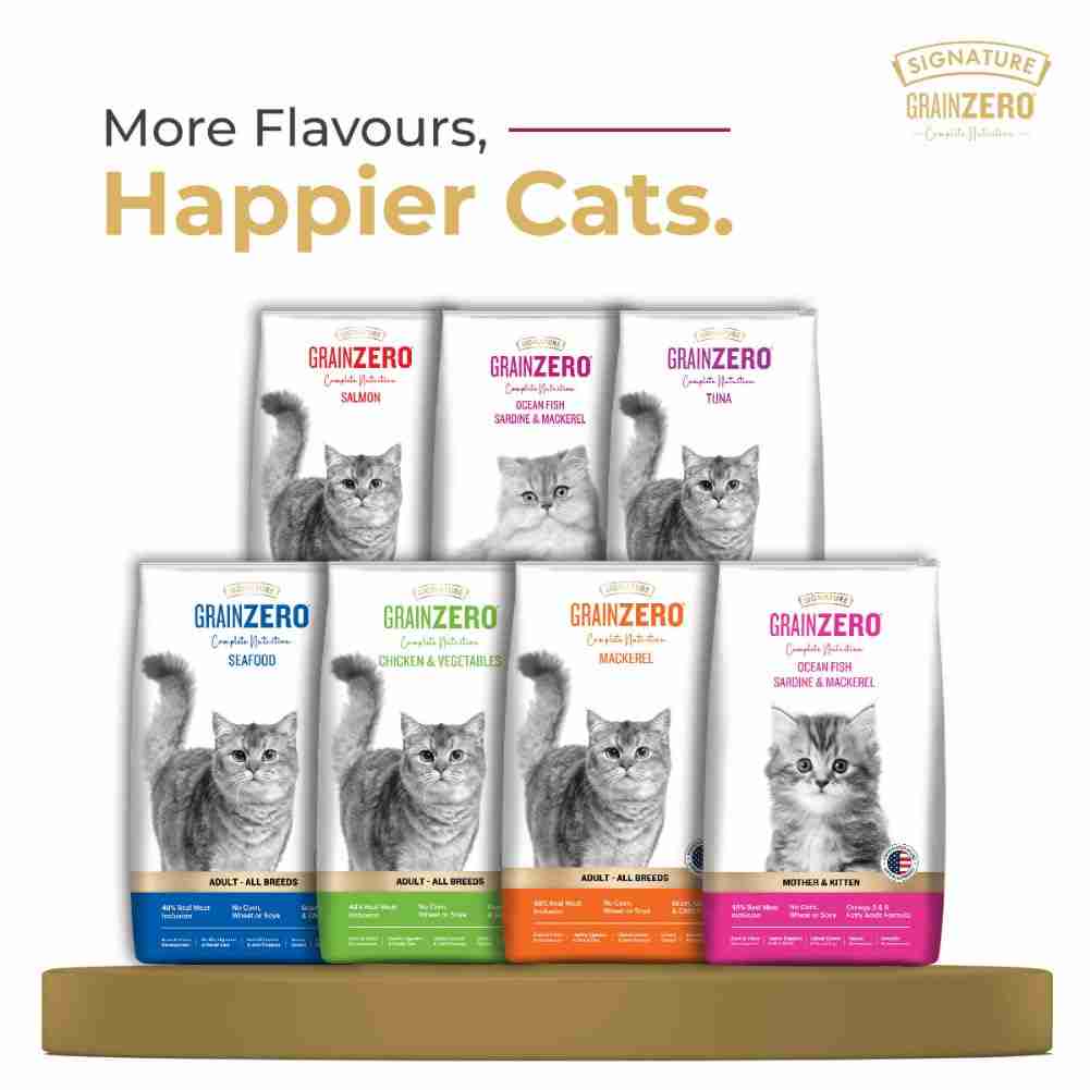 Grain Zero Ocean Fish, Sardine and Mackerel Long Coat & Persian Adult Cat Dry Food