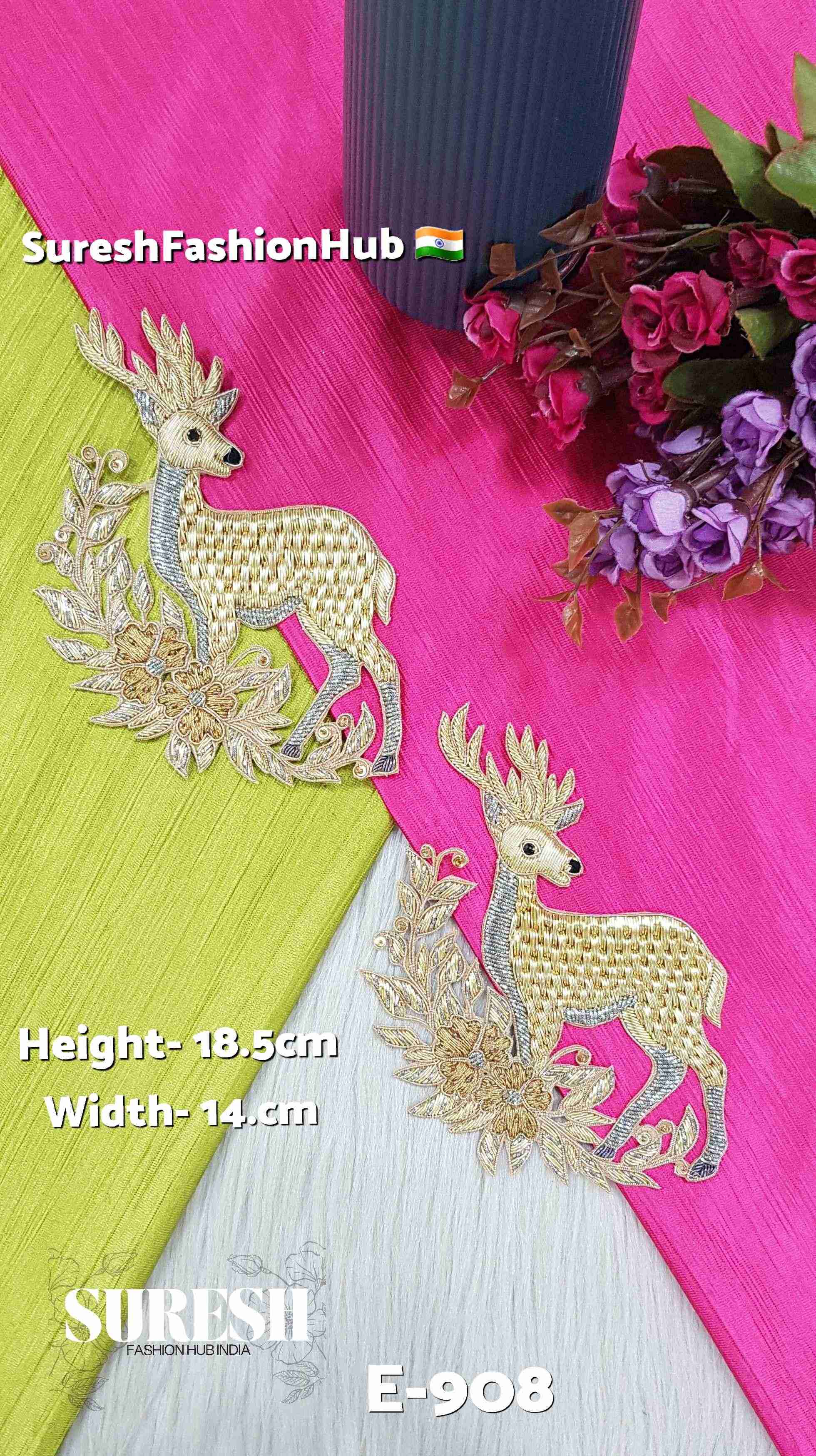 Golden Elegance Deer Patch | E-908