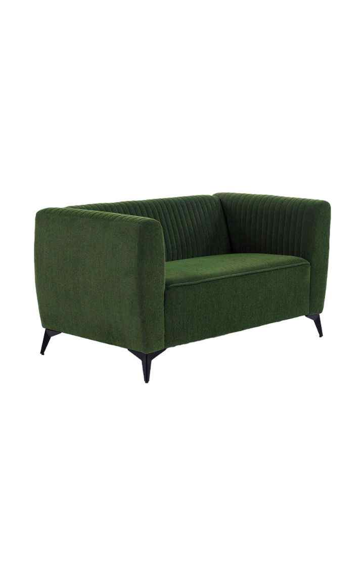 neudot Diva Sofa for Living Room |2 Persons Sofa|Premium Fabric with Cushioned Armrest | Solid Wood Frame|2 Seater in Emerald Green Color