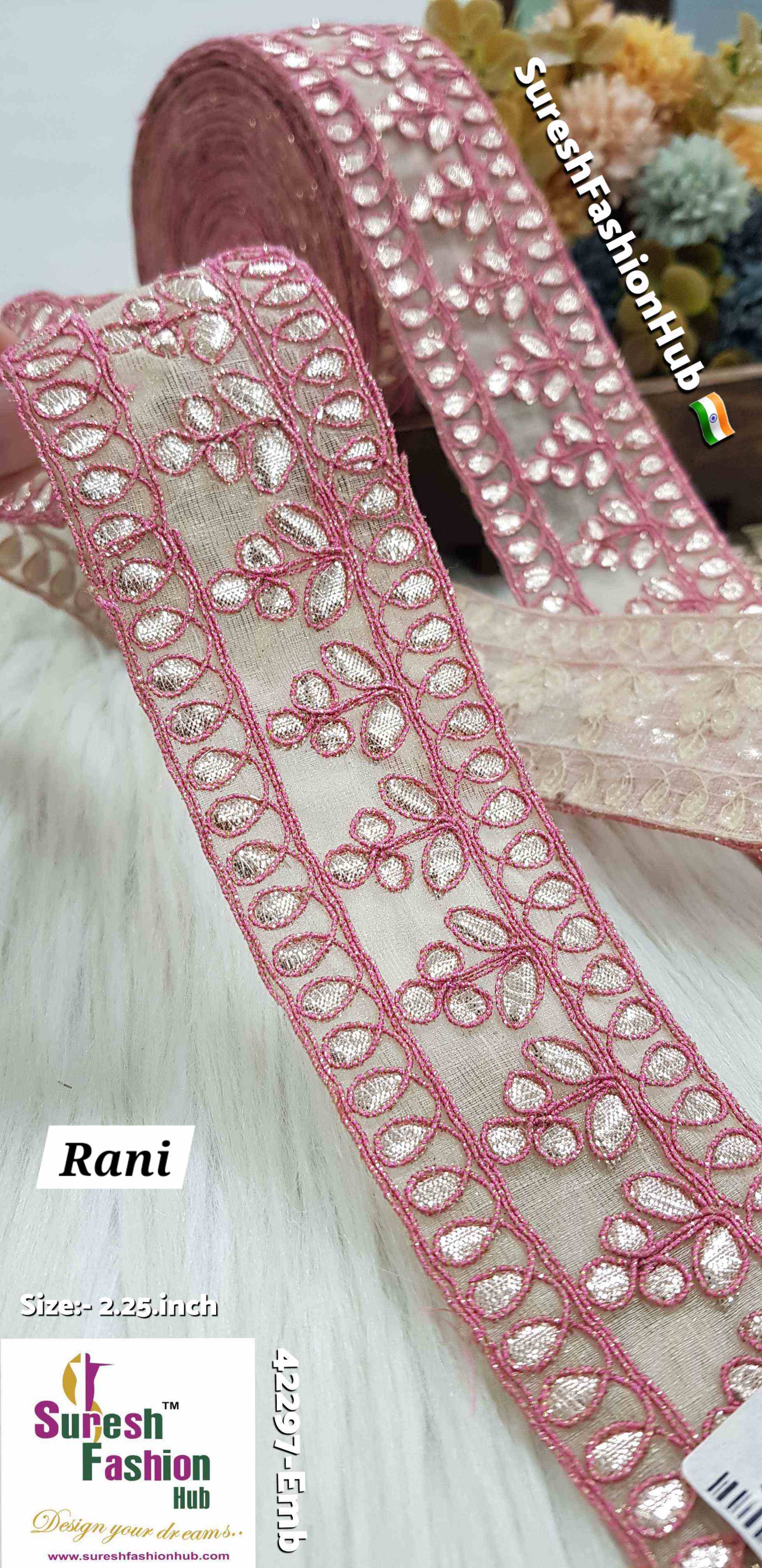 Cute Petal Laser Gota Lace Rani