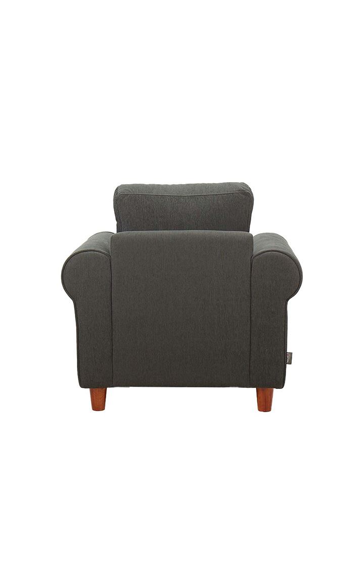 neudot Melody Sofa for Living Room |1 Person Sofa|Premium Fabric with Padded Cushioned Armrest | Solid Wood Frame|1 Seater in Slate Grey Color