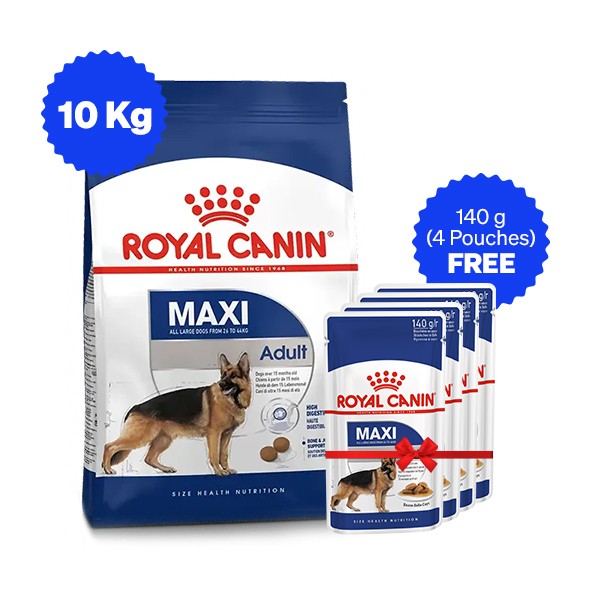 Royal Canin Maxi Adult Dry Dog Food with Free Gravy Pack