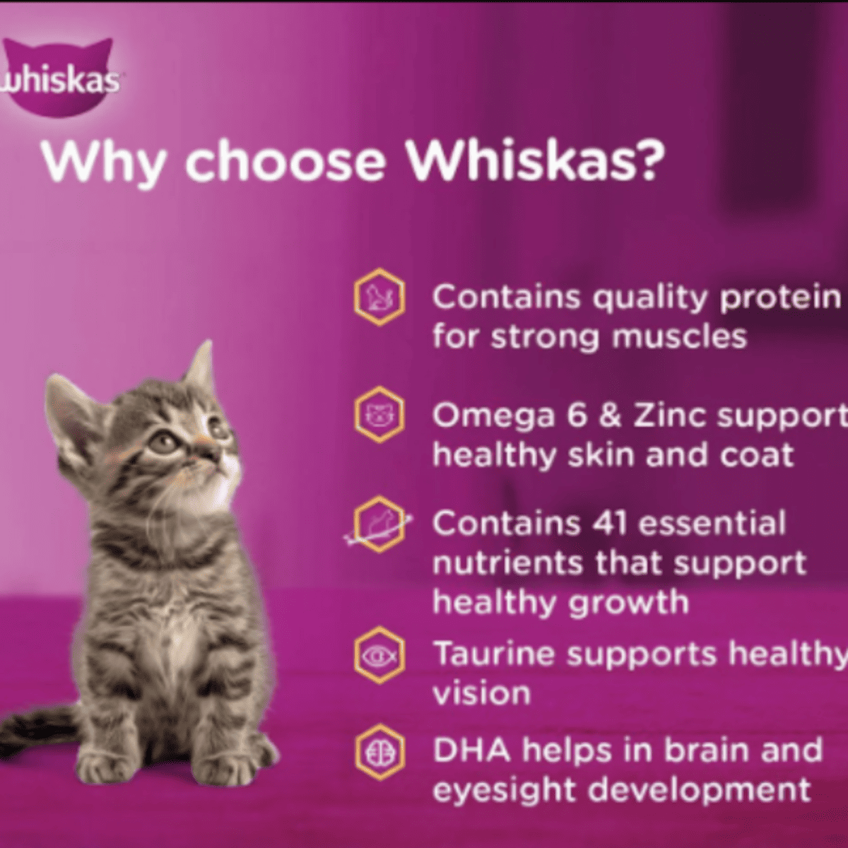 Whiskas Tuna in Jelly Wet Kitten (2-12 months) Food, 80g