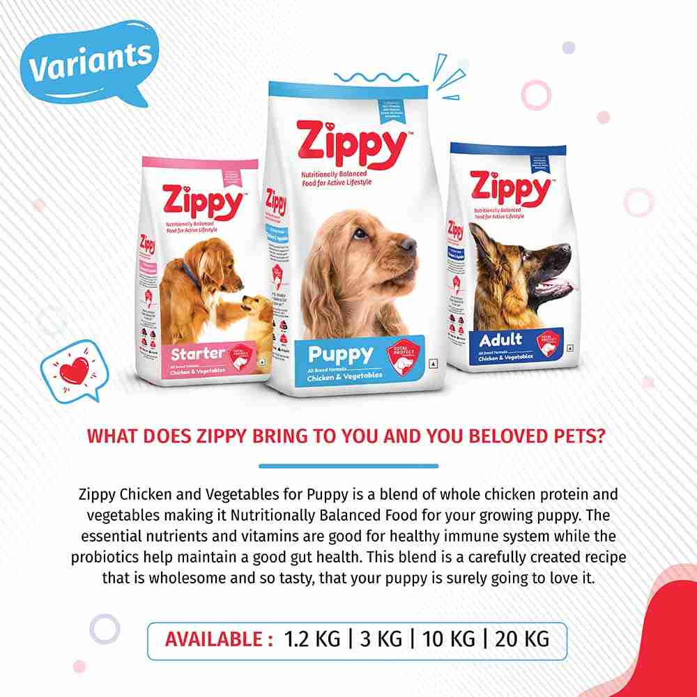 Zippy Puppy Chicken and Veg Dry Food for Dogs 3kg