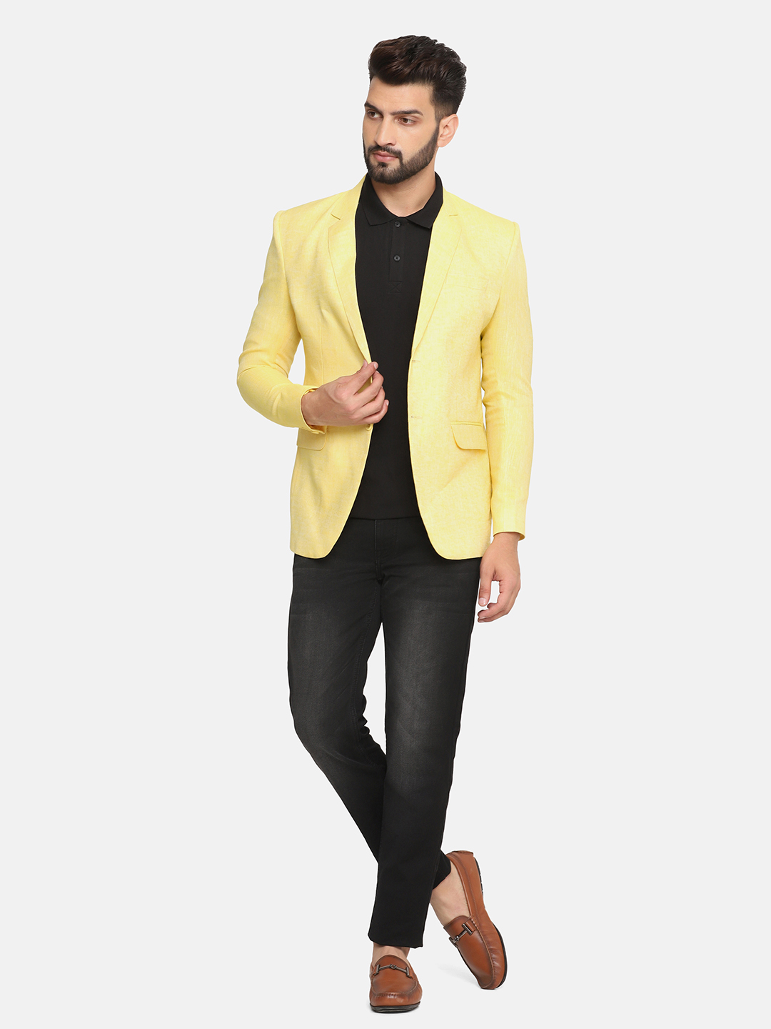 Tahvo Men Solid Linen Party Blazer