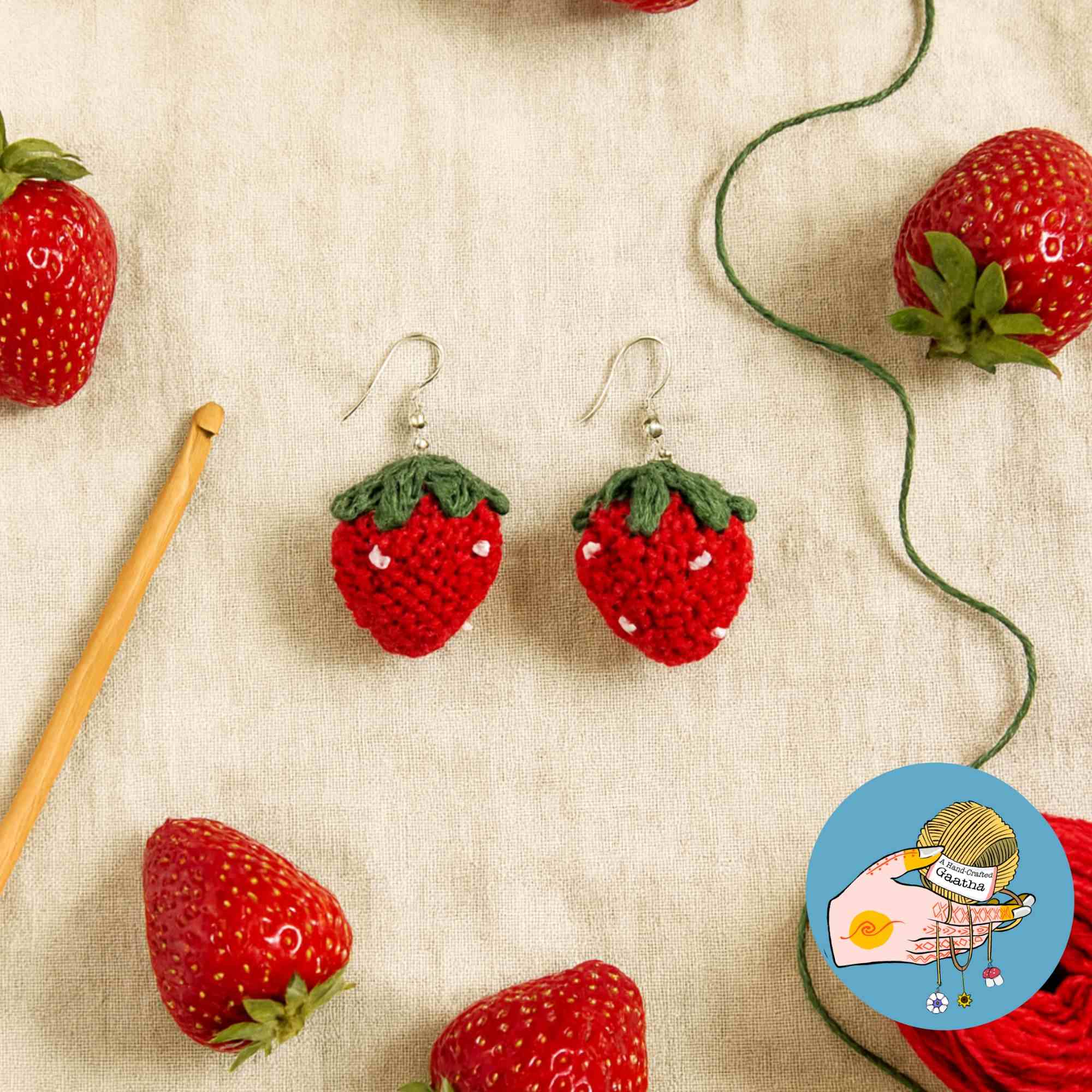 Strawberry Beaded Earrings
