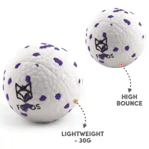 Barkbutler Fofos Super Bounce Chew Ball for Dogs (White-Purple)