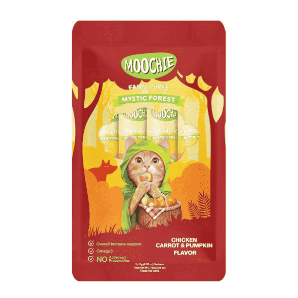 Moochie Creamy Chicken Carrot & Pumpkin Cat Treat - 75g