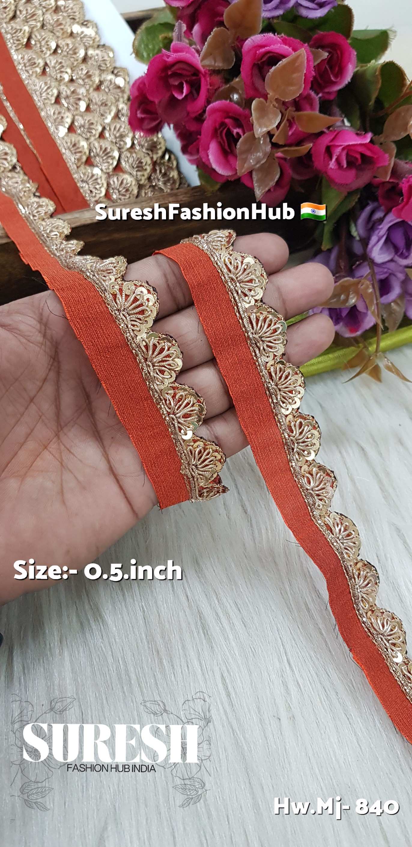 Maroon Zardosi Scalloped Border – Mj-840