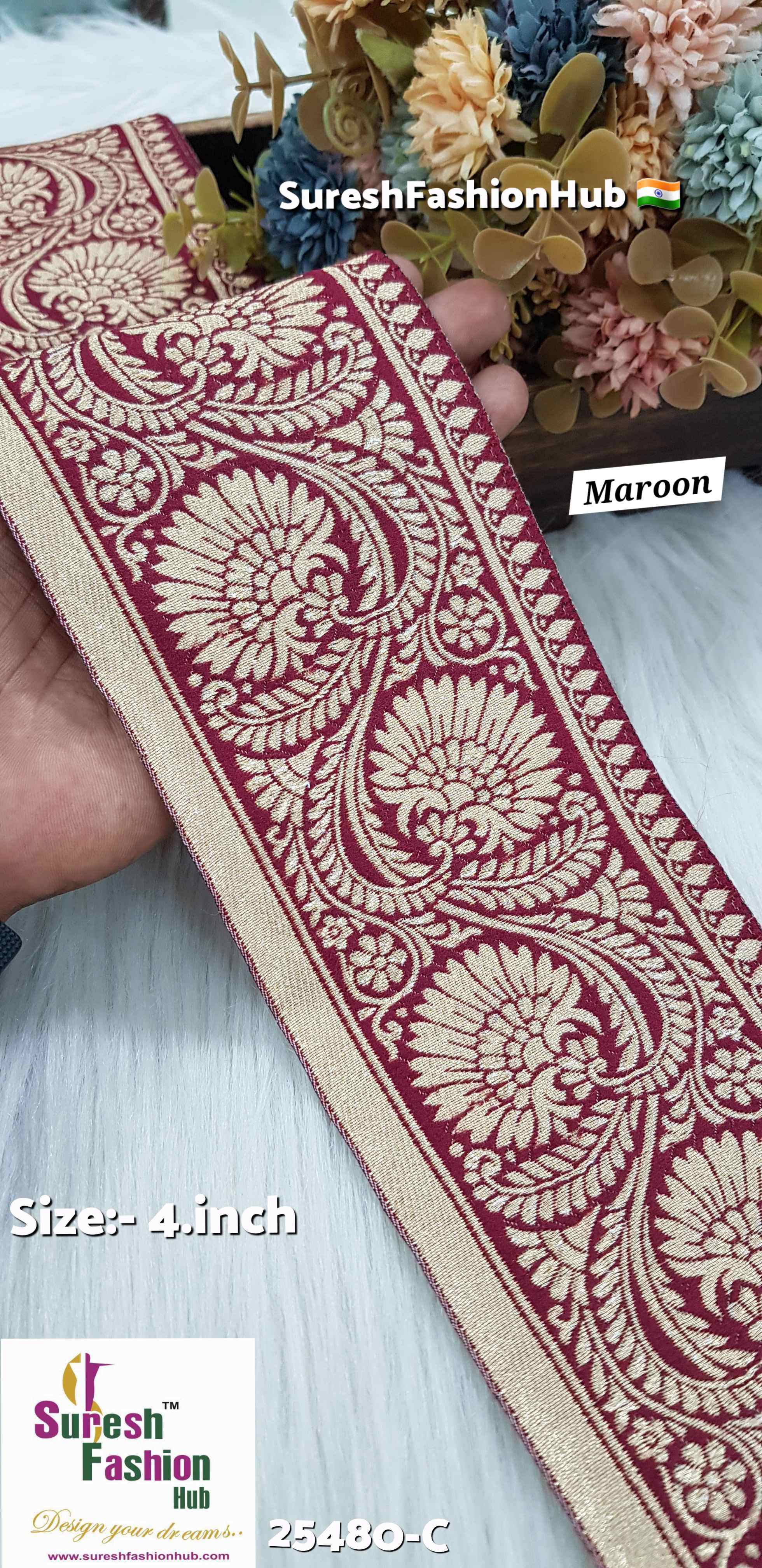 Maroon Mystique Banarasi Lace