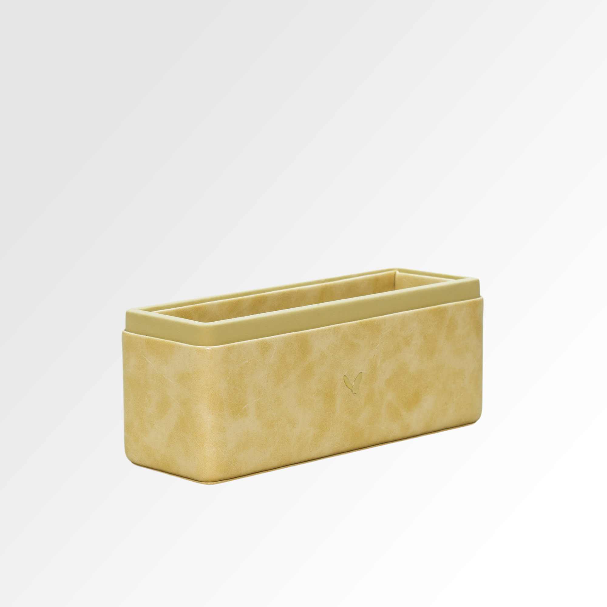 Pen/Pencil Holder | Faux Leather | Rectangular Large | Moderno | Cream