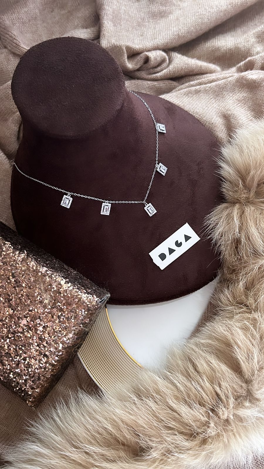 DAGA | S rectangular studded charm necklace undefined