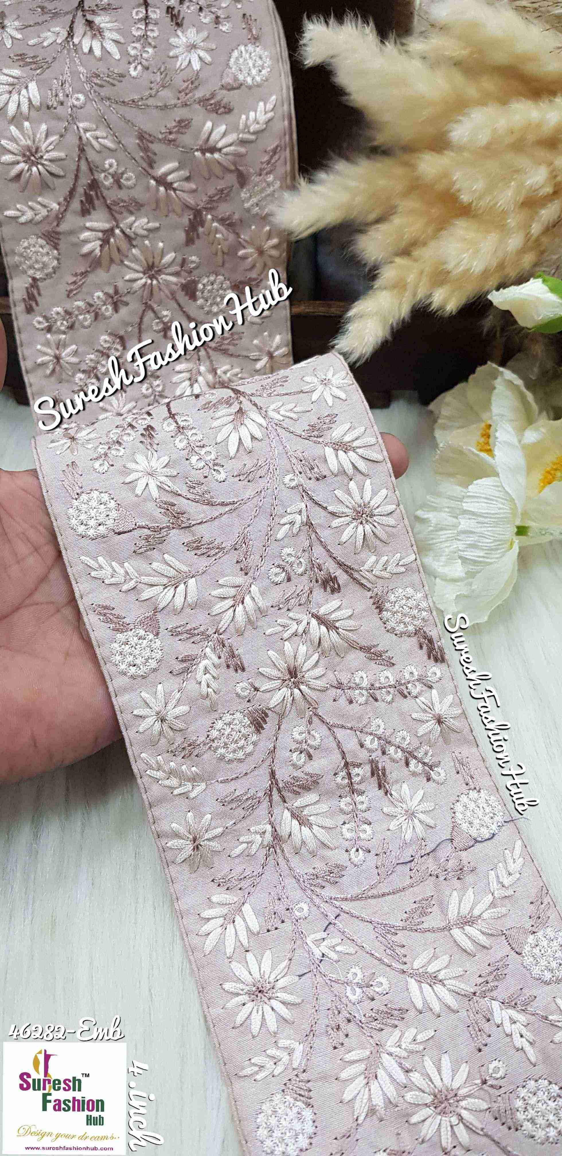 Dainty Flowers Mauve Threaded Ribbons