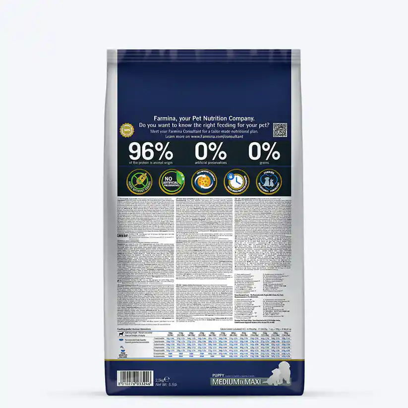 Farmina N&D Grain-Free Pumpkin Lamb & Blueberry Puppy Medium & Maxi Breed Dry Dog Food