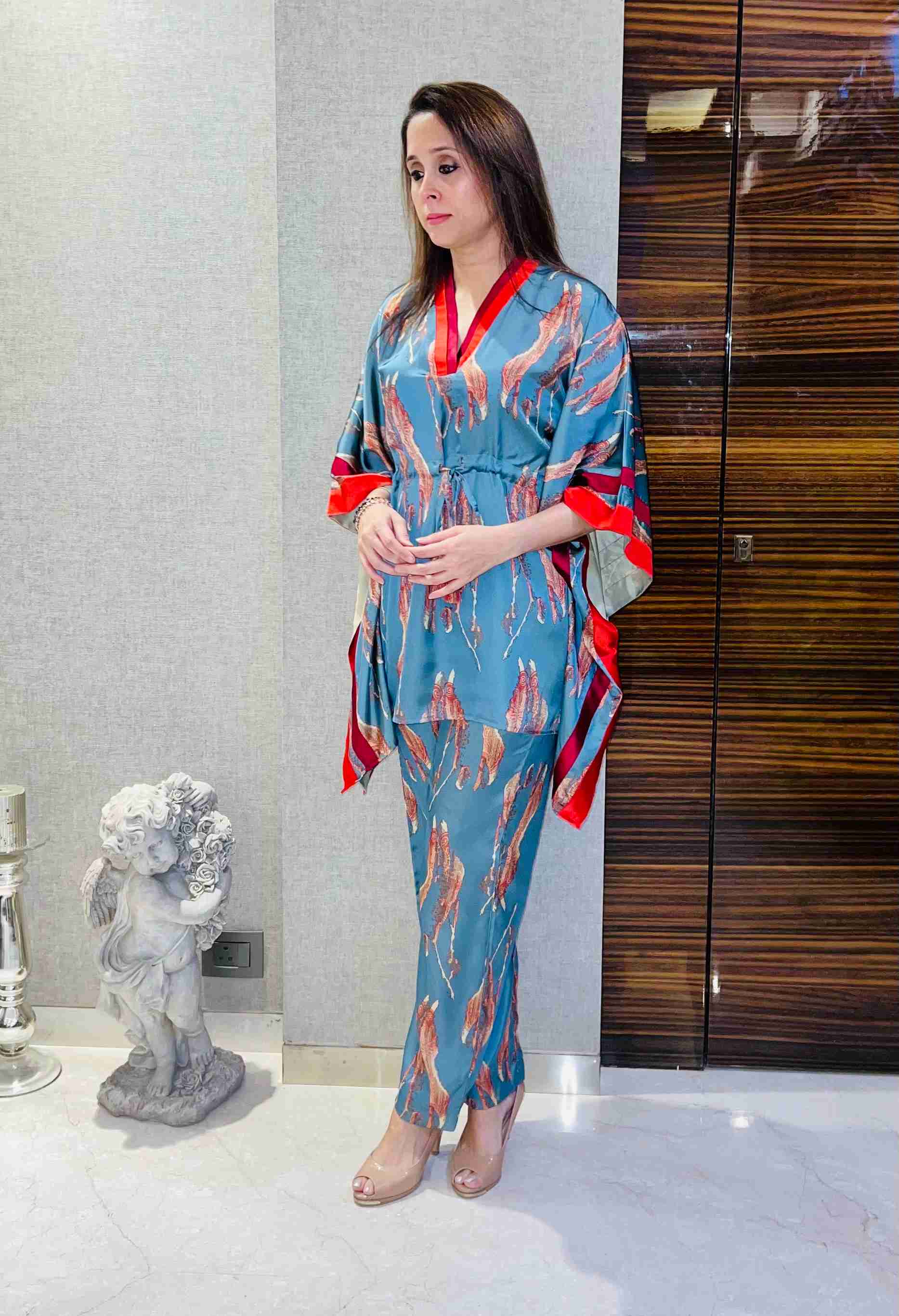 Satin Kaftan Set