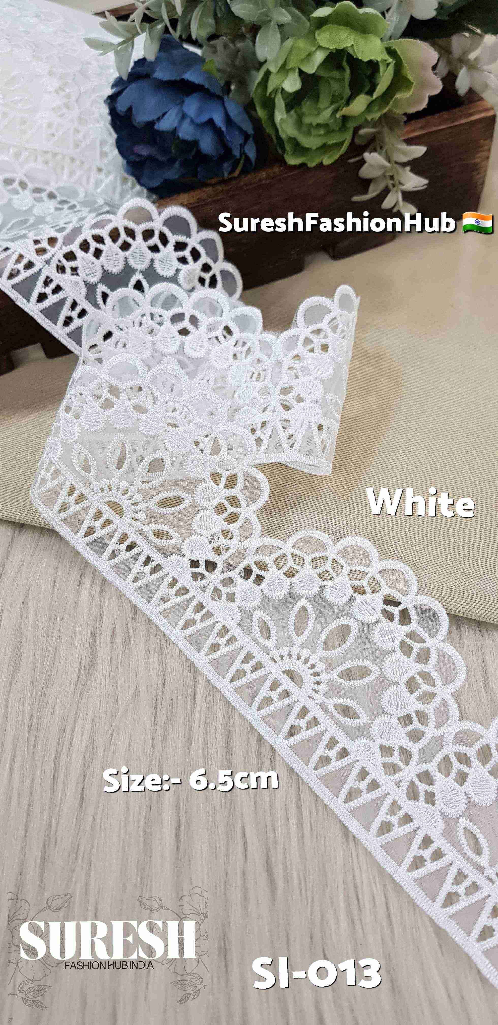 Majestic Bloom White Organza Lace