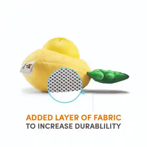 Barkbutler Fofos Cute Treat Toy for Dogs, Pineapple