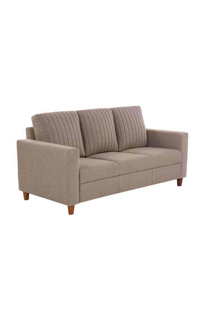 neudot Roman Sofa for Living Room |3 Persons Sofa|Premium Fabric with Cushioned Armrest | Solid Wood Frame|3 Seater in Desert Brown Color