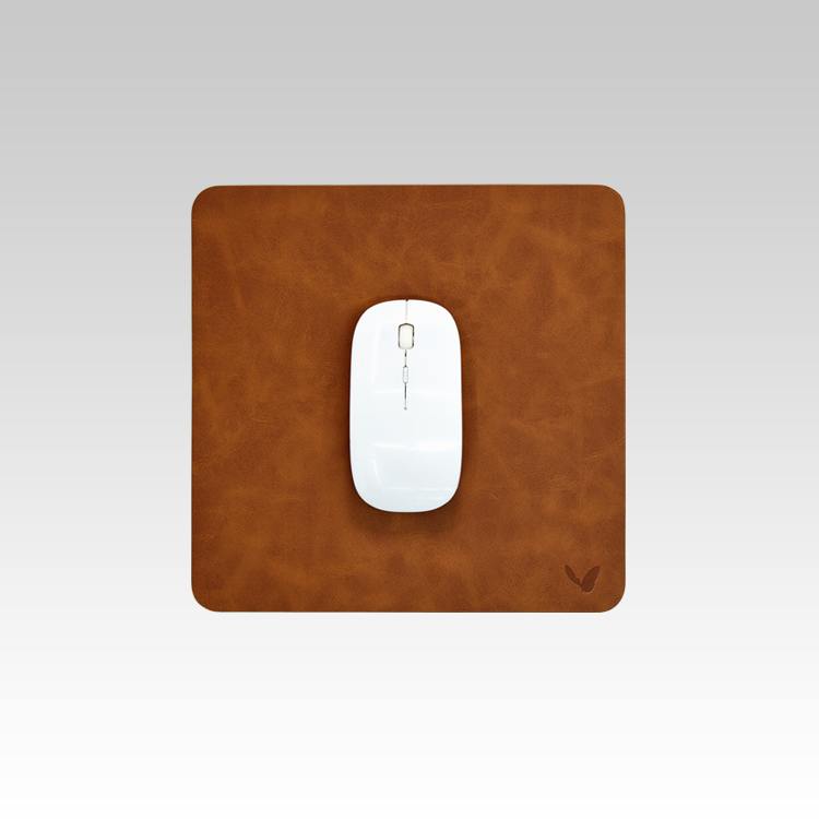 Square Mouse Pad in Faux Leather | Creasing Free | High Precision | Reversible | Flexible | 9×9 Inches | Uniflex | Tan