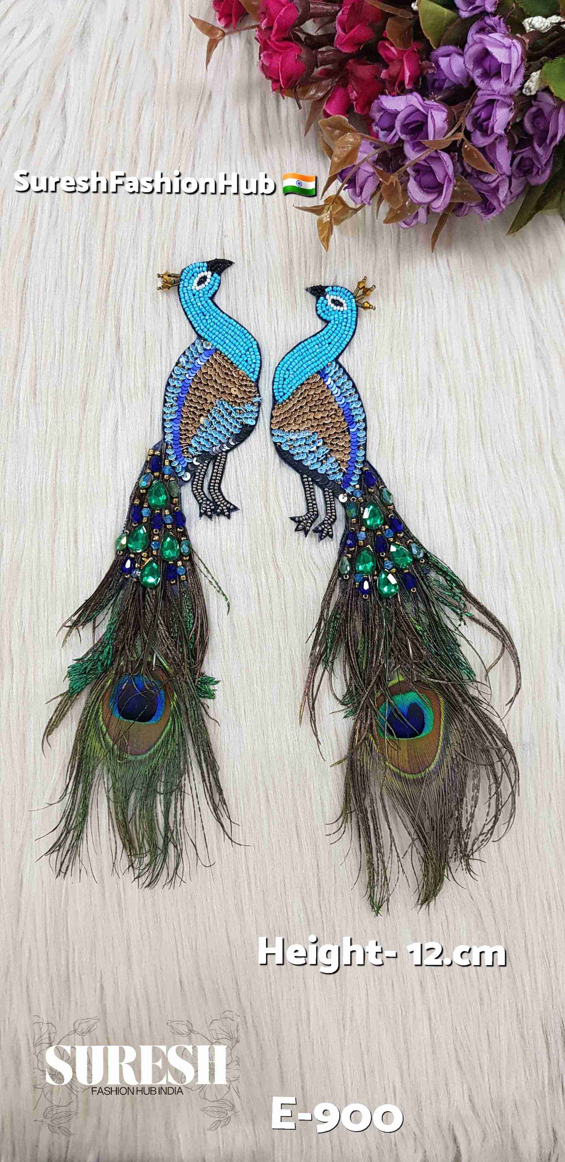 Sky Blue Peacock Patch – Right Facing | E-900