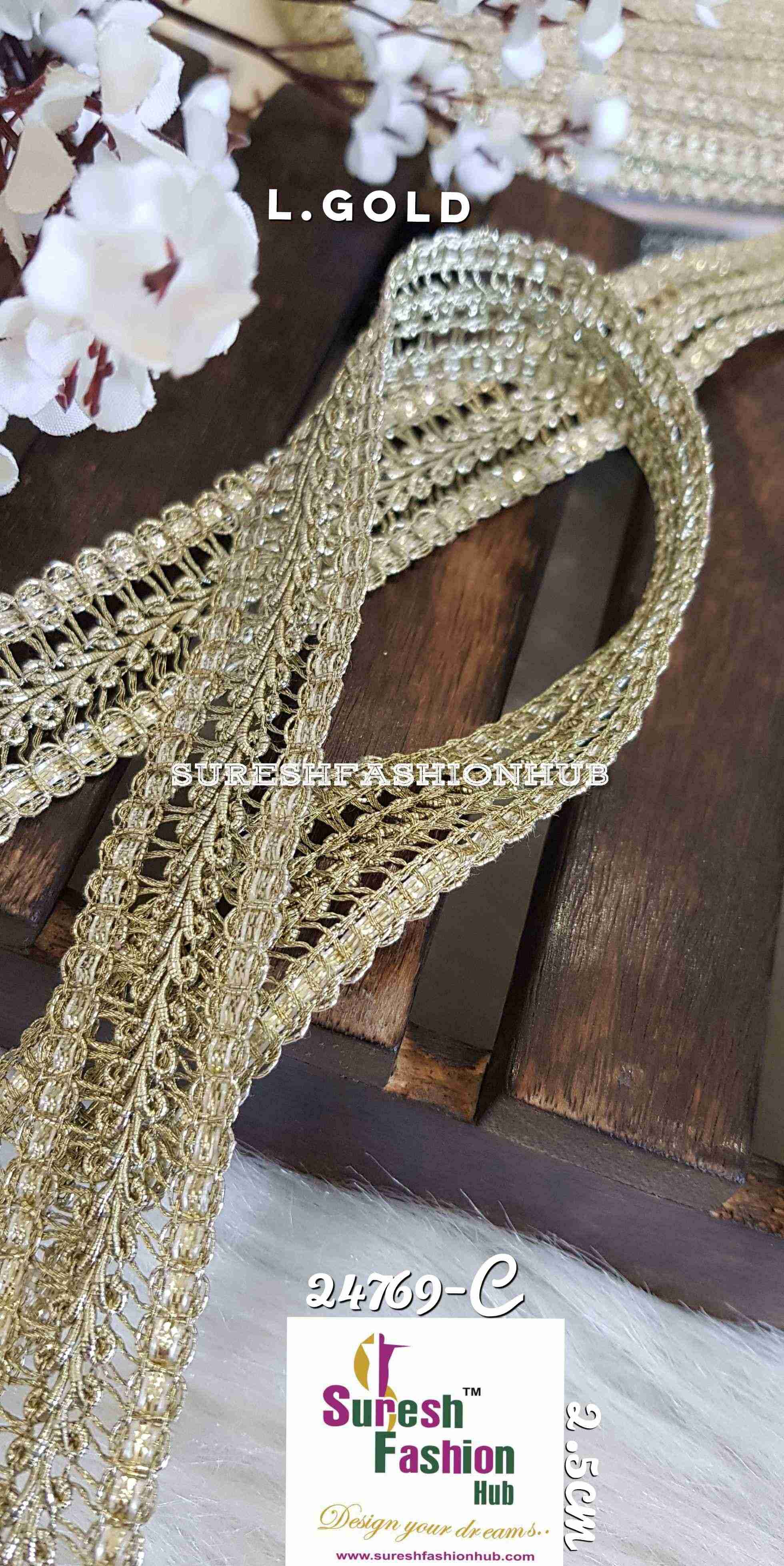 Very Intricate Light Gold Color Designer Trim